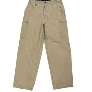 Vtg 90's Abercrombie & Fitch Cargo Pants Men 32L 32x31 Beige Straight Button Fly